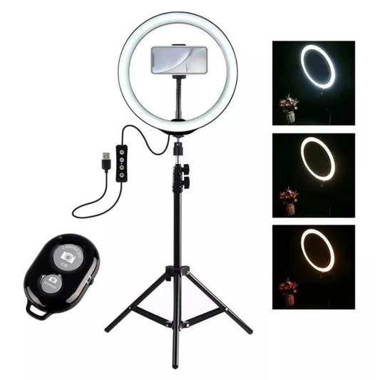Aro De Luz Led 45 Cm Con Tripode 2.1 M